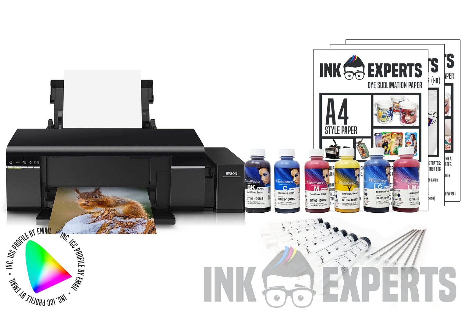 Sublimation Starter Bundle: EPSON Ecotank ET-1810 – Printer + 4 x 100ml ...