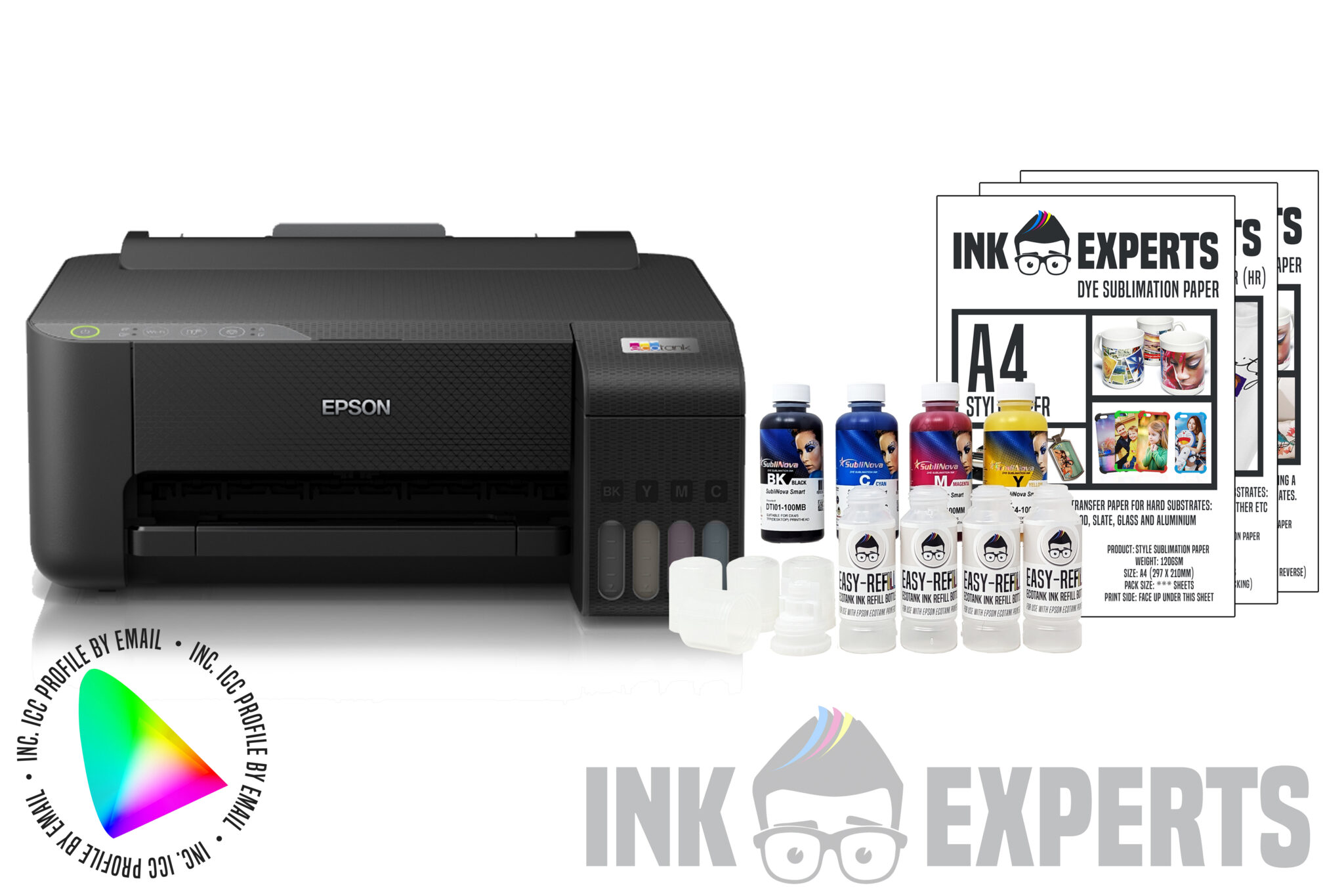 Sublimation Starter Bundle Epson Ecotank Et 1810 Printer 4 X 100ml Inktec Ink A4 Paper 4573